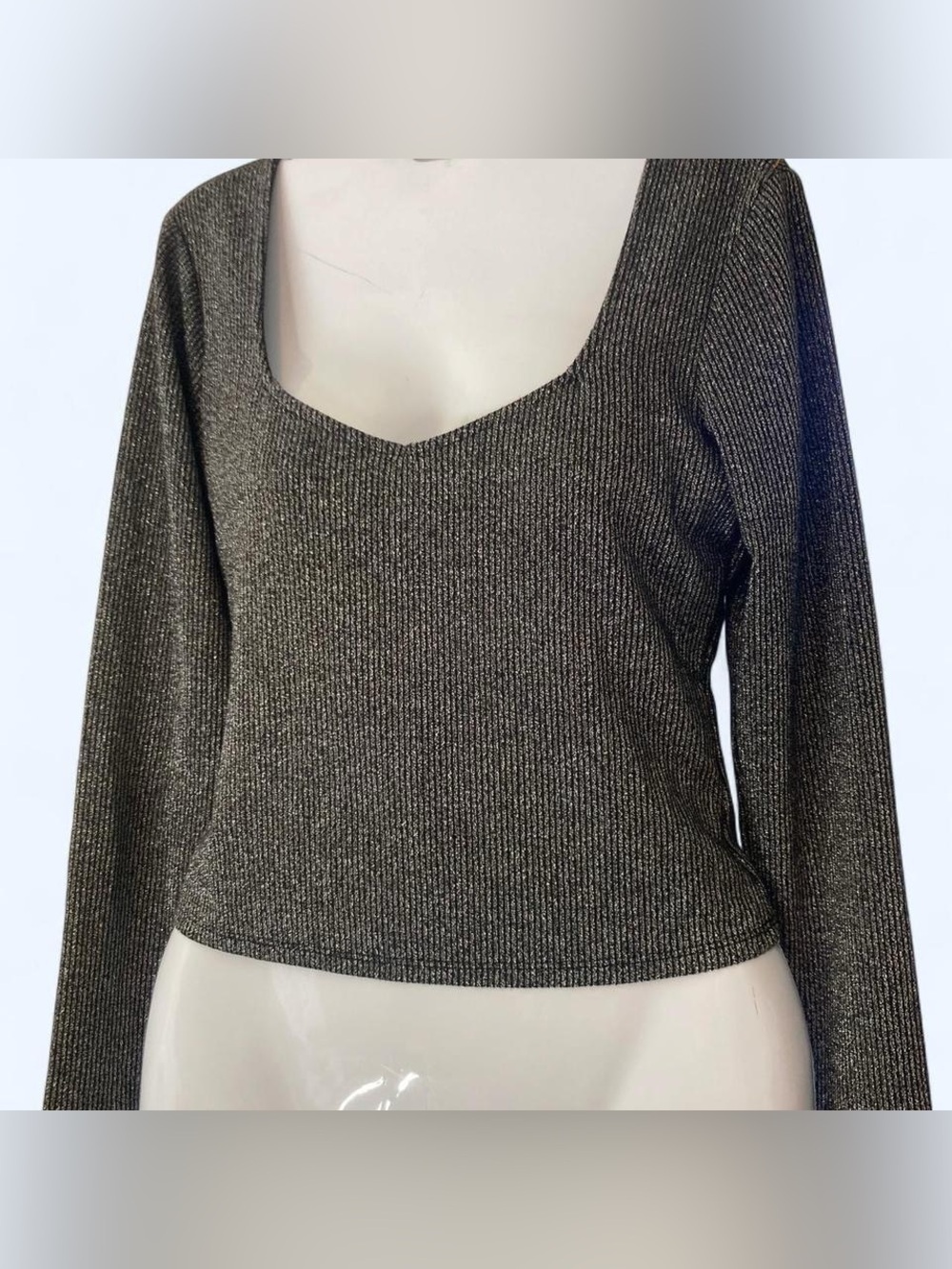 Old Navy black & silver long sleeve top Size S
